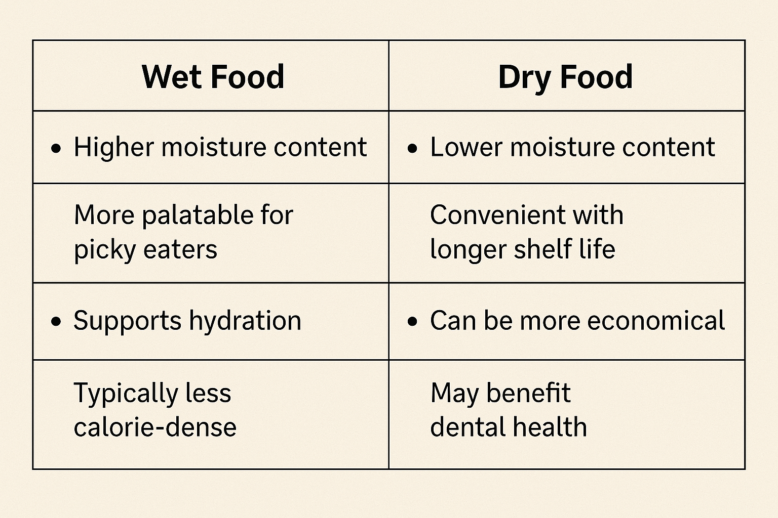 Infographic showing hydration, dental health, weight, and digestion priorities for senior cats