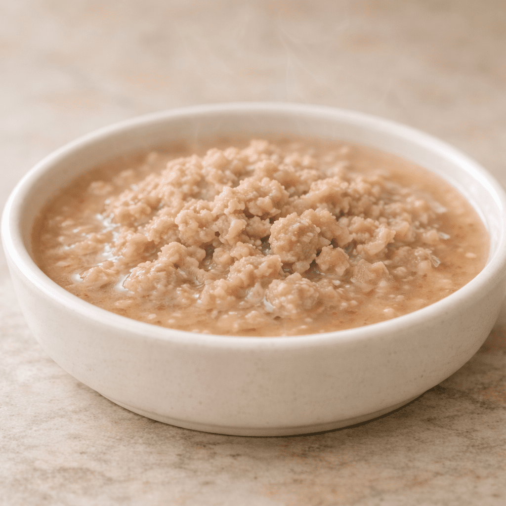 Homemade wet food with high moisture for senior cats